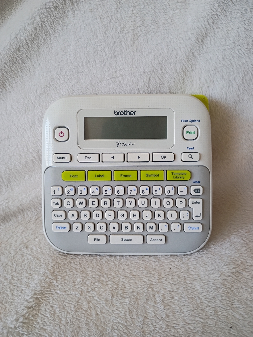 Label Maker in White with Lime Accents